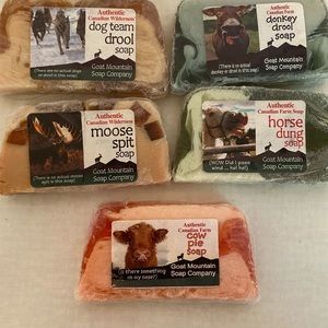 5 soap bars made by goat mountain soap company